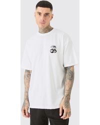 Boohoo - Tall Oversized Dice Cherry Embroidered T-shirt In White - Lyst