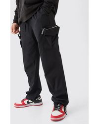 BoohooMAN - Technical Stretch Straight Fit Cargo Trousers - Lyst