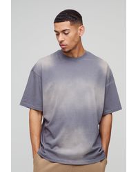 BoohooMAN - Oversized Spray Wash Crew Neck T-Shirt - Lyst