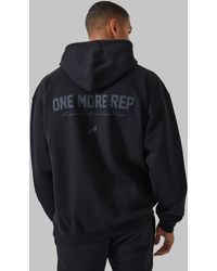 Boohoo - Sudadera Active Oversize Con Capucha Y Estampado One More Rep - Lyst