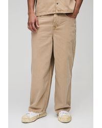 BoohooMAN - Relaxed Barrel Fit Rigid Washed Jeans - Lyst