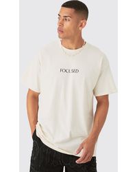 Boohoo - Oversized Focused Slogan T-Shirt - Lyst