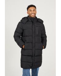 BoohooMAN - Brave Soul Longline Hooded Padded Puffer Jacket - Lyst