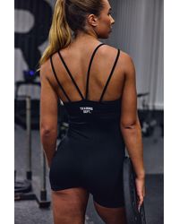 BoohooMAN - Training Dept Sculpt Strappy Unitard Romper - Lyst