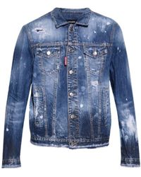 BoohooMAN - Dsquared2 Dan Jean Navy Blue Denim Jacket - Lyst