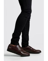 BoohooMAN Faux Leather Creeper Brogue - Brown