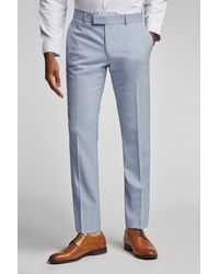 BoohooMAN - Antique Rogue Cloud Blue Regular Trousers - Lyst