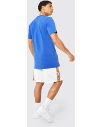 BoohooMAN Langes Basic T-Shirt - Blau