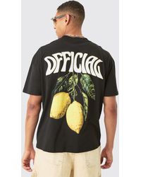 BoohooMAN - Oversized Official Lemon Back Print T-Shirt - Lyst