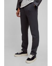Boohoo - Half Elastic Waistband Stretch Straight Tailored Trouser - Lyst