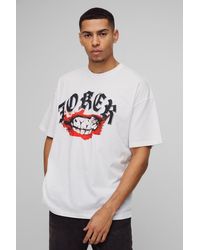 BoohooMAN - Oversized The Joker License Print T-Shirt - Lyst