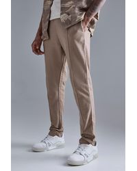 BoohooMAN - Tall Sim Tapered Slub Interlock Jogger - Lyst