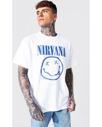 BoohooMAN - Oversized Nirvana Face License T-shirt - Lyst
