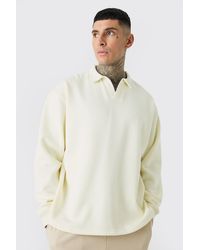 BoohooMAN - Tall Oversized Revere Neck Rugby Polo - Lyst