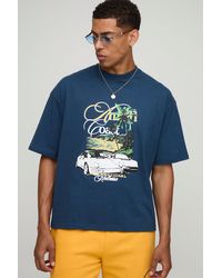 BoohooMAN - Oversized Boxy Puff Print Car Graphic T-Shirt - Lyst