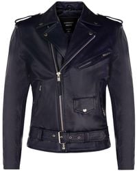 BoohooMAN - Infinity Leather Cow-hide Brando Jacket -venice - Lyst