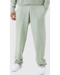 BoohooMAN - Relaxed Fit Wide Leg Knitted Joggers - Lyst