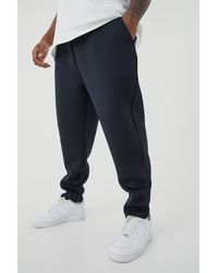 BoohooMAN - Plus Slim Tapered Cropped Bonded Scuba Jogger - Lyst