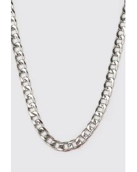 BoohooMAN Short Length Plain Chain Necklace - Mettallic