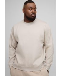 BoohooMAN - Plus Basic Regular Fit Crew Neck Sweatshirt - Lyst