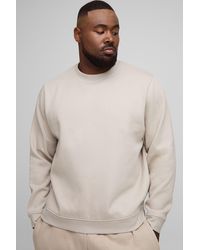 BoohooMAN - Plus Basic Regular Fit Crew Neck Sweatshirt - Lyst