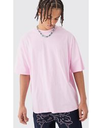 BoohooMAN - Oversized Extended Neck Basic T-shirt - Lyst