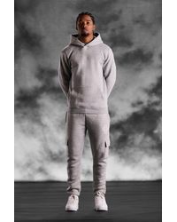 BoohooMAN - Slim Fit Cargo Hooded Tracksuit - Lyst