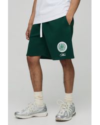 BoohooMAN - Relaxed Fit Embroidered Mid Length Shorts - Lyst