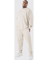 BoohooMAN - Plus Oversized Boxy B 1/4 Zip Stacked Tracksuit - Lyst