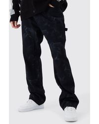 BoohooMAN - Tall Fixed Waist Relaxed Smoke Wash Carpenter Trouser - Lyst