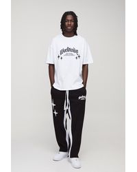 BoohooMAN - Oversized Worldwide T-Shirt & Gusset Sweatpants Set - Lyst