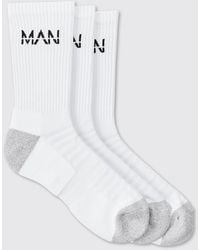 BoohooMAN - Active Cushioned Training Crew 3 Pack Socks - Lyst