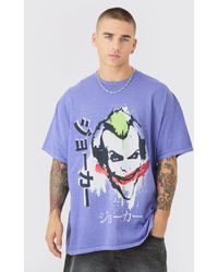 Boohoo - Oversized Joker Anime Wash License T-shirt - Lyst