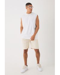 BoohooMAN - Man Oversized vest And Jacquard Shorts Set - Lyst