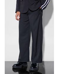 BoohooMAN - Tailored Pleat Front Wide Leg Pants - Lyst