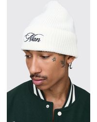 BoohooMAN - Embroidered Beanie - Lyst