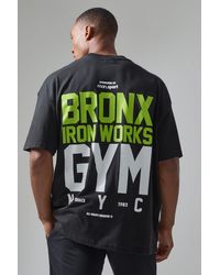 Boohoo - Active Oversized Extended Neck Bronx Gym Graphic T-shirt - Lyst