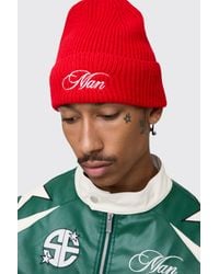 BoohooMAN - Sfera Embroidered Beanie - Lyst