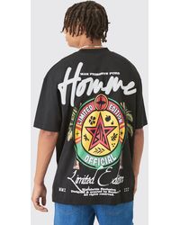 BoohooMAN - Oversized Printed Homme Embroidered T-shirt - Lyst