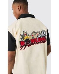BoohooMAN - Short Sleeve Boxy Poplin Bowling Homme Shirt - Lyst