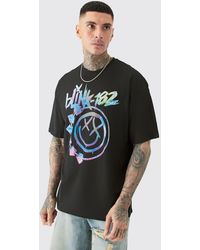 Boohoo - Tall Oversize Blink 182 License T-shirt Black - Lyst