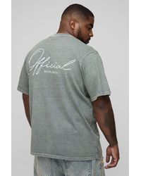 BoohooMAN - Plus Regular Fit Official Acid Wash Print T-Shirt - Lyst