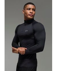 BoohooMAN - Active Muscle Fit Raglan 1/4 Zip - Lyst