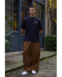 Boohoo - Relaxed Fit Fixed Waistband Pleat Detail Pants - Lyst