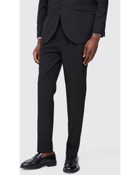 BoohooMAN - Fixed Waist Pleat Front Straight Tailored Trousers - Lyst