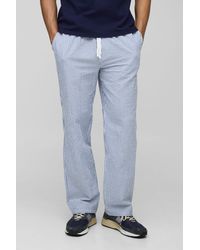 BoohooMAN - Elasticated Relaxed Fit Striped Seersucker Trousers - Lyst