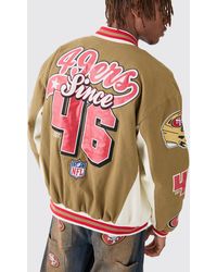 BoohooMAN - Nfl 49ers Varsity Pu Applique Jacket - Lyst