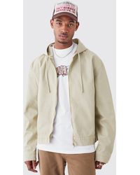 BoohooMAN - Tall Overdyed Denim Boxy Fit Zip Through Hoodie - Lyst