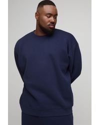 BoohooMAN - Plus Basic Oversized Crew Neck Sweatshirt - Lyst