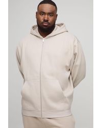 BoohooMAN - Plus Basic Oversized Zip Through Hoodie - Lyst